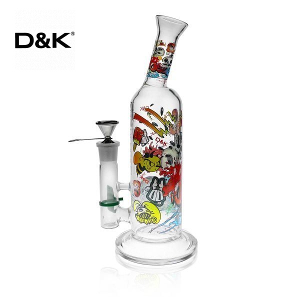 D&K 10.24 inch Bevel Mouthpiece Honeycomb Perc Glass Bong - Image 4